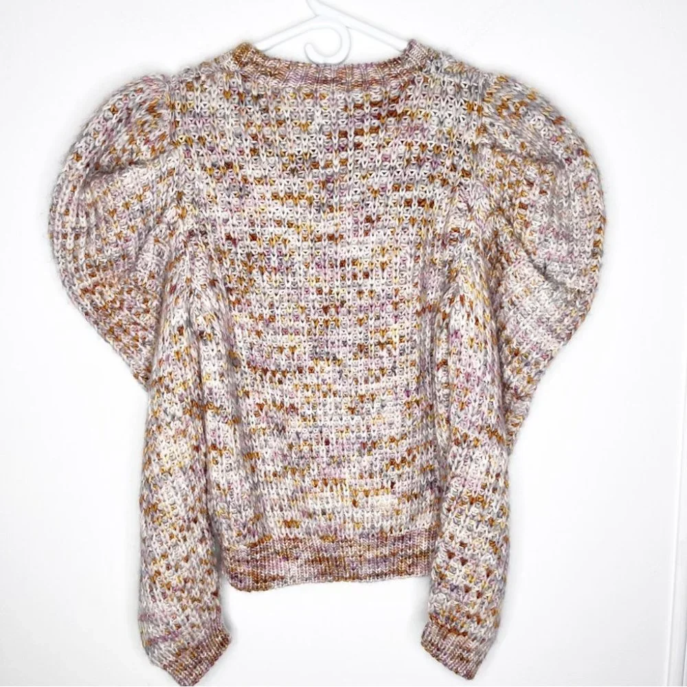 Ulla Johnson Rosina Puff Sleeve Pullover Sweater in Fawn size M/L - Picture 4 of 8